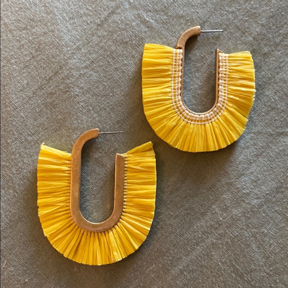 NWOT yellow statement earrings